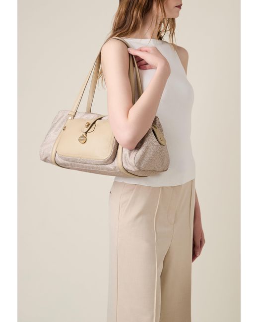 Poche Bauletto Medium di Borbonese in Natural