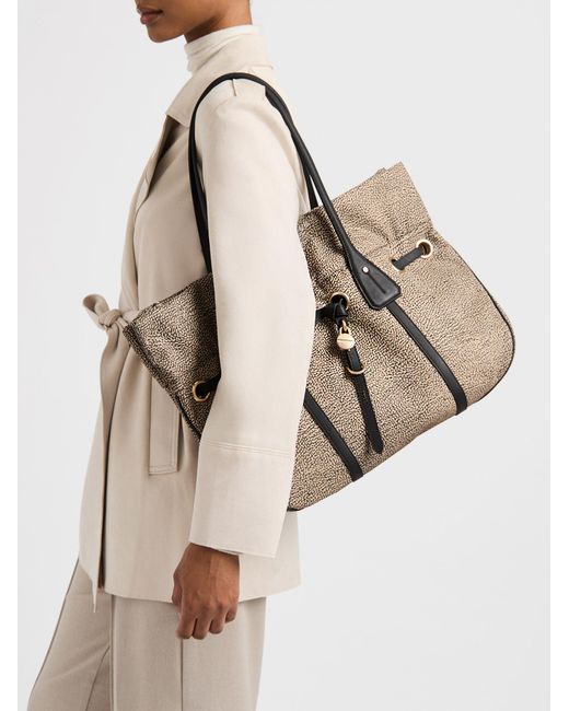 Prive Borsa Shopping Large di Borbonese in Natural