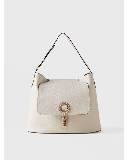 Premiere Borsa Hobo Medium di Borbonese in Natural