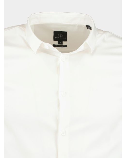 Armani Exchange Casual Hemd Lange Mouw Blauw in het White voor heren