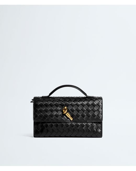 Bottega Veneta Black Andiamo Clutch 25