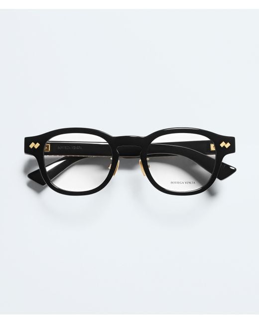 Bottega Veneta Black Intrecciato Panthos Eyeglasses