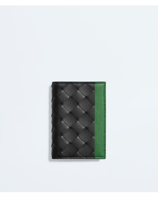 Bottega Veneta White Intrecciato Flap Card Case for men