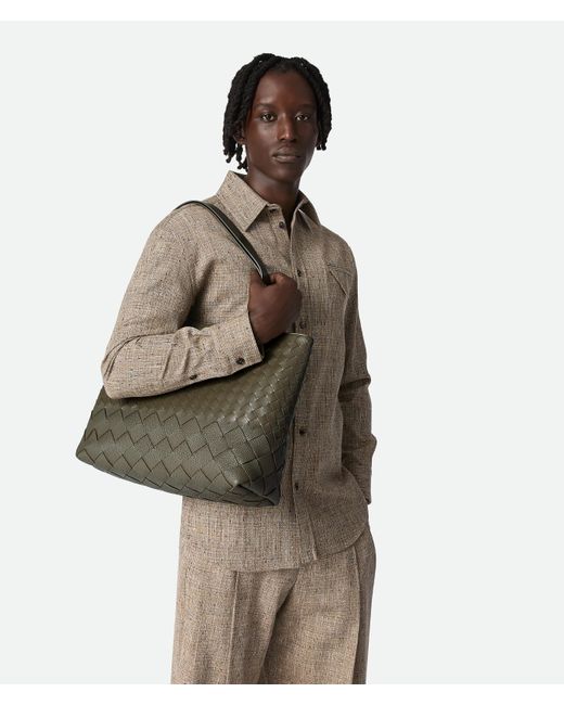 Bottega Veneta Kleine Intrecciato Tote Mit Zip in Green für Herren