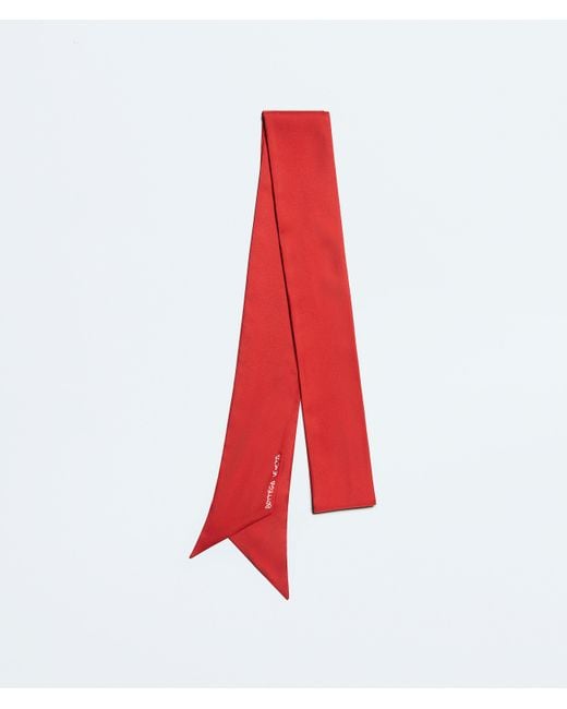 Bottega Veneta Red Silk Twill Necktie