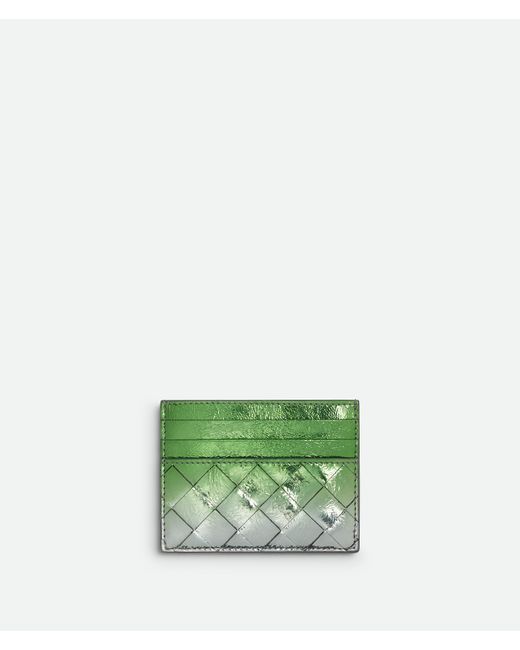 Bottega Veneta Green Intrecciato Credit Card Case