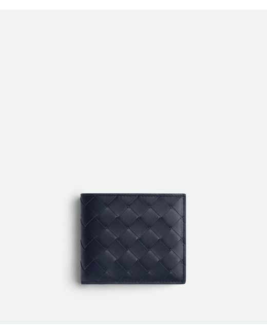 メンズ Bottega Veneta イントレチャート コインパース付き二つ折りウォレット Blue