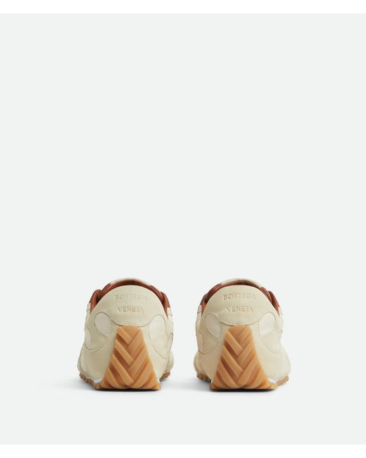 Bottega Veneta White Orbit Flash Suede-Trimmed Sneakers