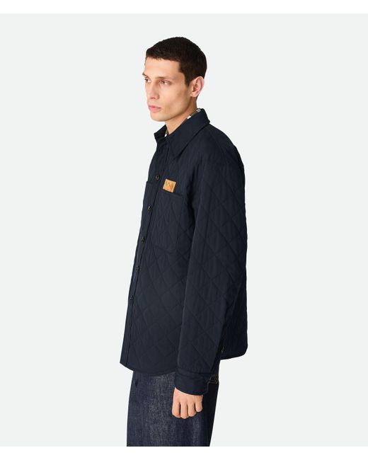 メンズ Bottega Veneta キルティング コットン オーバーシャツ Blue