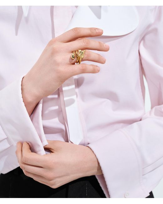 Bottega Veneta Metallic Drop Ring