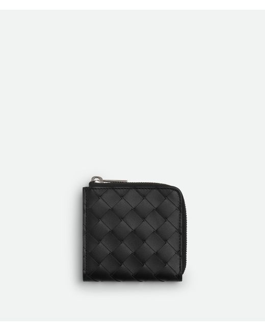 メンズ Bottega Veneta イントレチャート スクエア ジップアラウンドウォレット Black