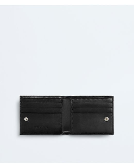 Bottega Veneta メンズ ブラック スモール カセット 二つ折り 