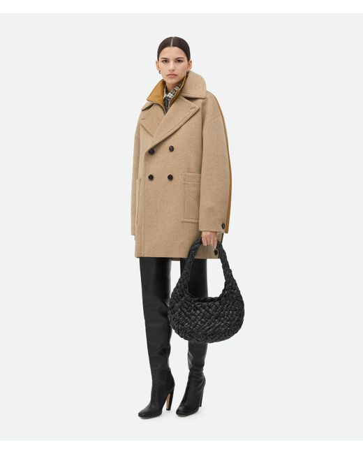 Bottega Veneta Natural Cappotto In Lana