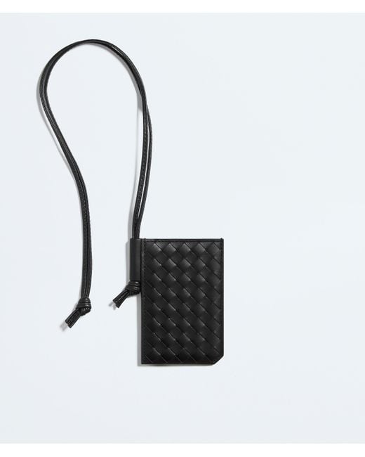 Bottega Veneta White Intrecciato Piccolo Badge Holder for men