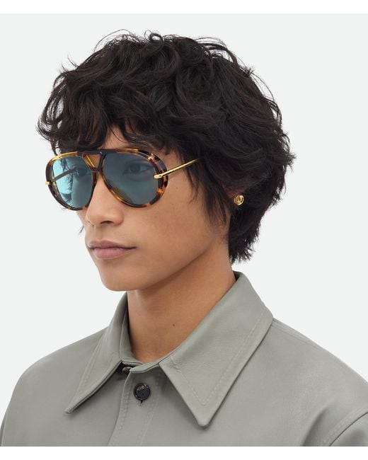 Bottega Veneta ドロップ パイロット サングラス Blue