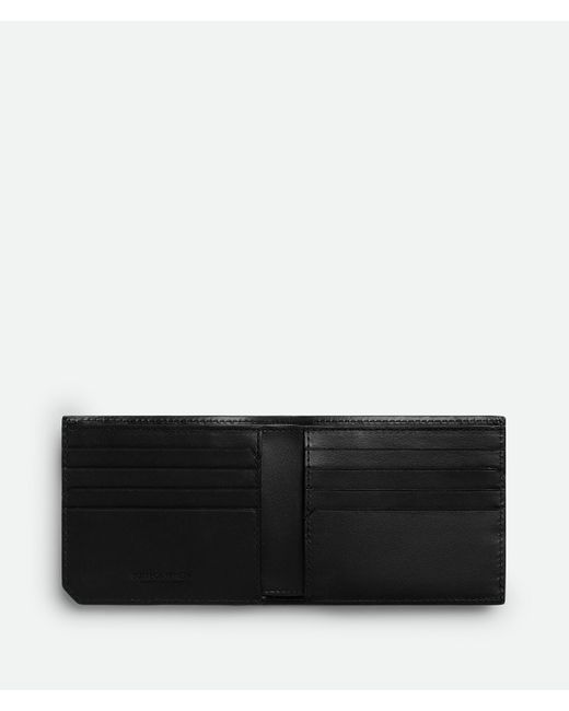 メンズ Bottega Veneta イントレチャート ピッコロ 二つ折りウォレット Black