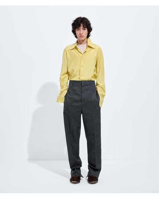 Bottega Veneta Blue Shetland Wool Toile Trousers for men