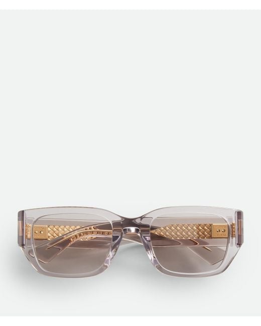 Bottega Veneta Gray Quadratische Intrecciato Sonnenbrille