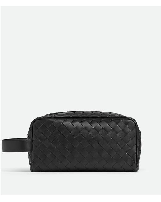 メンズ Bottega Veneta イントレチャート トラベルポーチ Black