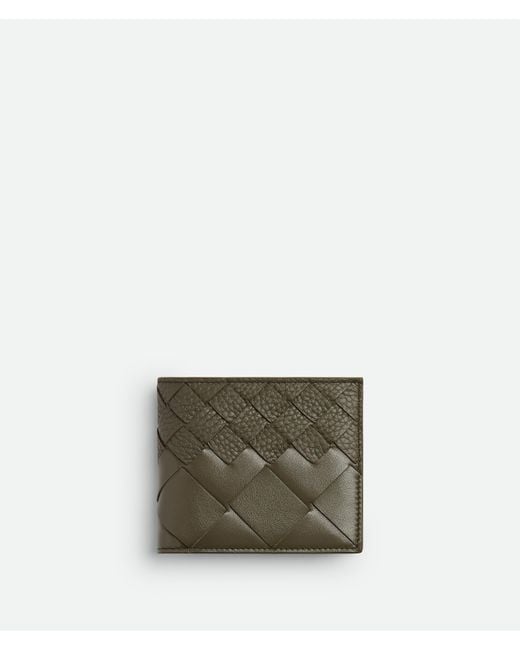 Bottega Veneta Intrecciato Bi-Fold Portemonnaie Mit Münzfach in Gray für Herren