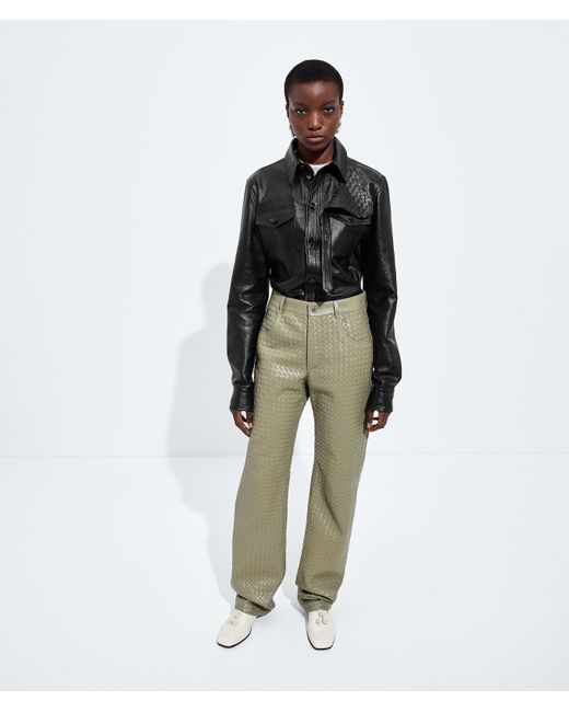 Bottega Veneta Multicolor Intrecciato Leather Trousers