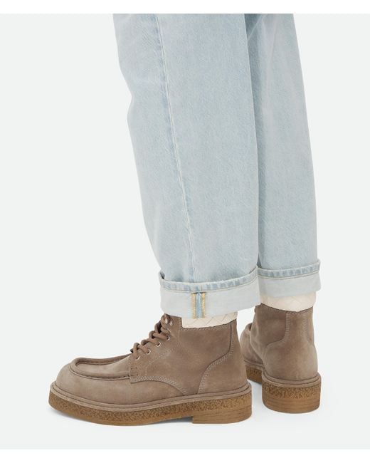 メンズ Bottega Veneta ハドック レースアップ アンクルブーツ Brown