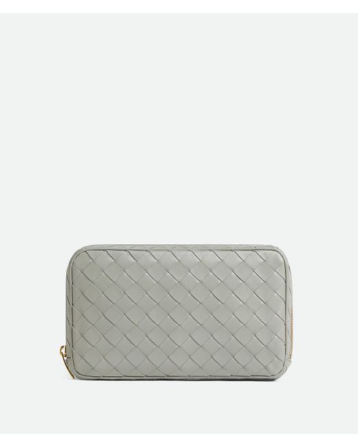 Bottega Veneta ミディアム イントレチャート ファスナーポーチ Gray