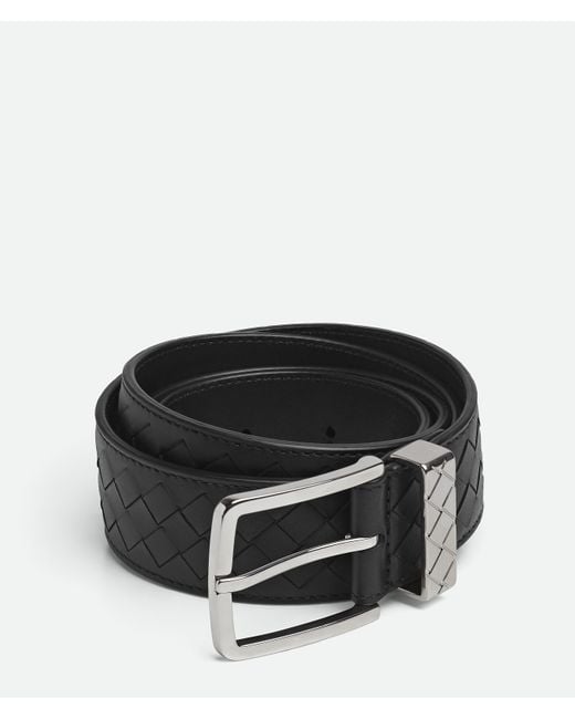 Bottega Veneta Black Intreccio Loop Belt for men
