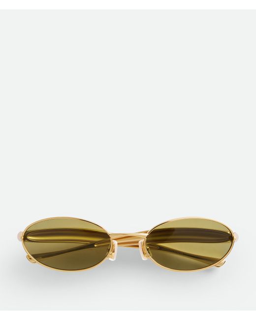 Bottega Veneta Green Sardine Oval Sunglasses