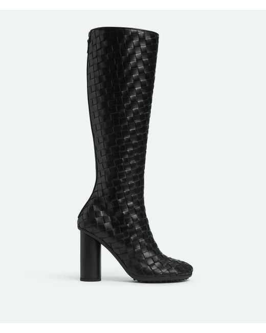 Bottega Veneta Black Lambskin Atomic Knee-High Boots 90