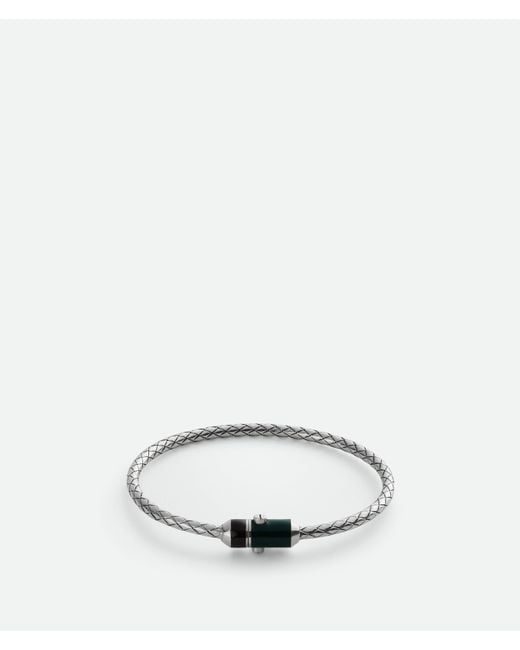 Bottega Veneta White Intreccio Bracelet for men