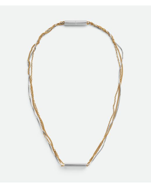 メンズ Bottega Veneta ディテール チェーンネックレス Metallic