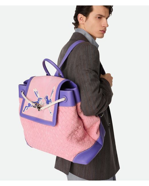Bottega Veneta Großer Andiamo Rucksack in Pink für Herren