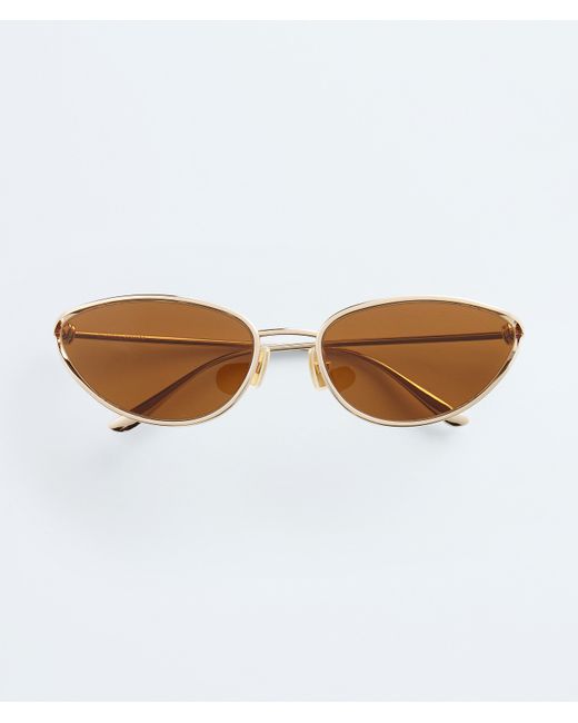 Bottega Veneta Brown Knot Cat Eye Sunglasses