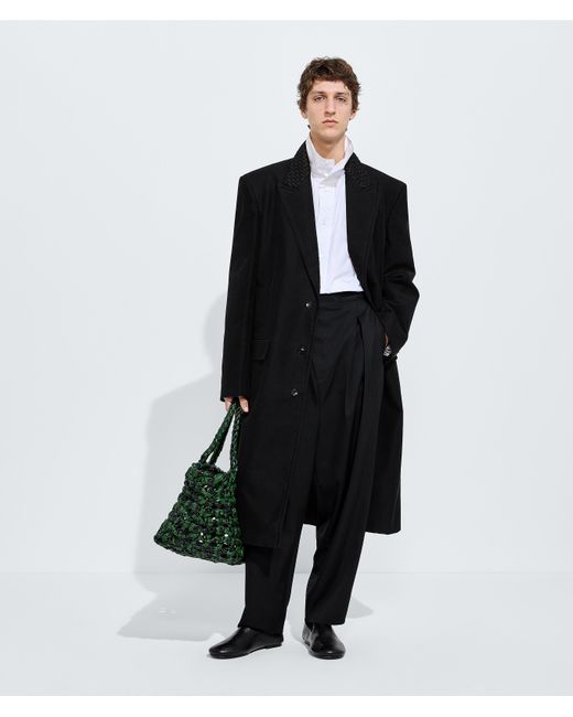 Bottega Veneta Black Compact Cotton Moleskin Coat for men