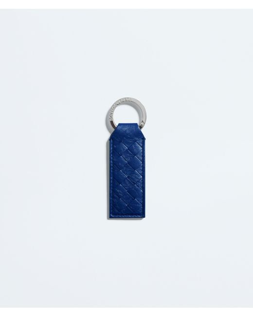 Bottega Veneta Blue Woven Mycelium Key Ring for men