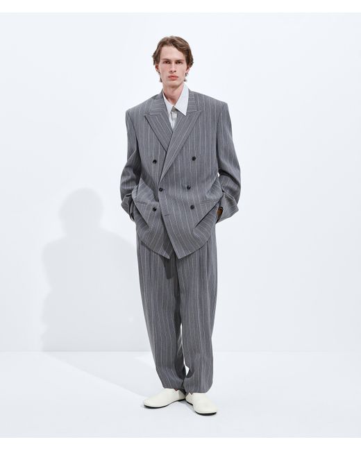 Bottega Veneta Gray Light Wool Pinstripes Jacket for men