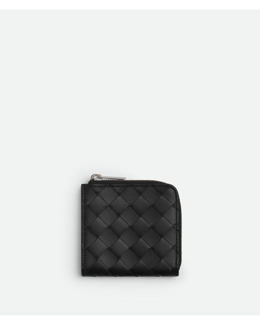 メンズ Bottega Veneta イントレチャート スクエア ジップアラウンドウォレット Black