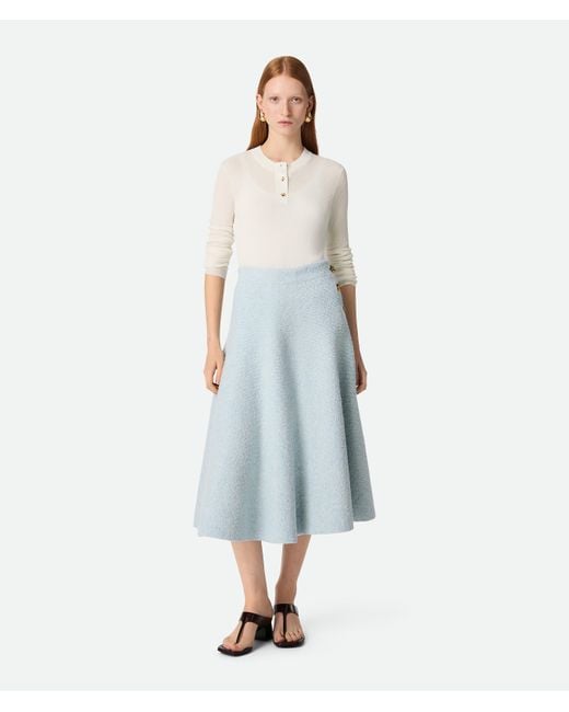 Bottega Veneta Blue Wool Boucle Skirt