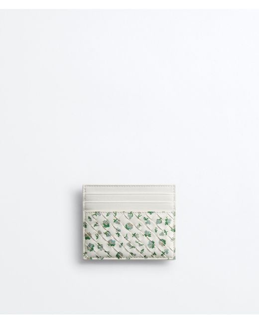 Bottega Veneta White Intrecciato Piccolo Credit Card Case