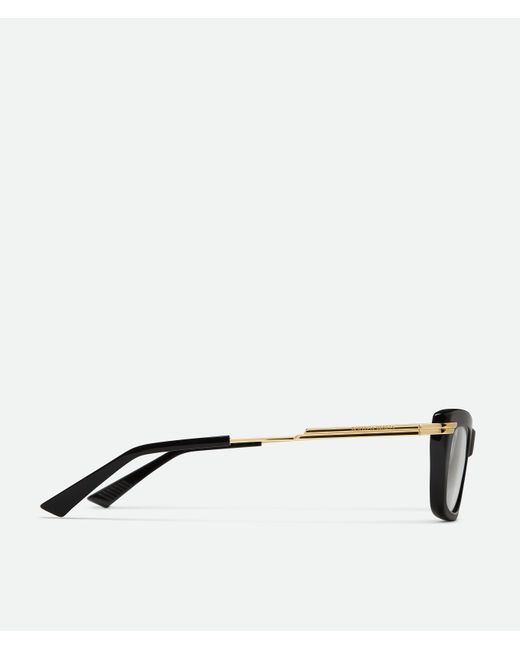 Bottega Veneta Black Classic Rectangular Eyeglasses