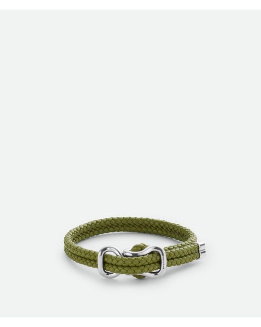 Bottega Veneta Green Leather Bracelet for men