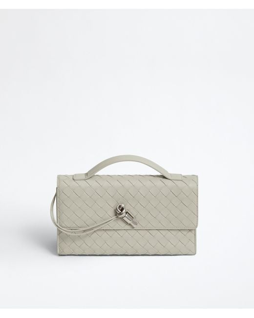 Bottega Veneta White Andiamo Clutch 25