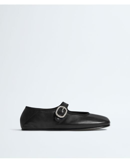 Bottega Veneta Black Veneziana Mary-Jane Ballerina