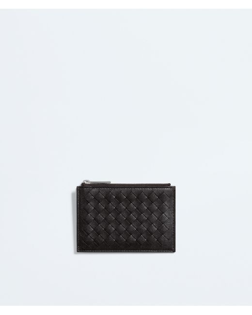 Bottega Veneta White Woven Mycelium Zipped Card Case for men