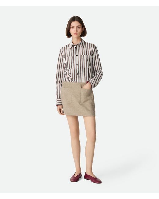 Bottega Veneta White Wool And Cashmere Skirt