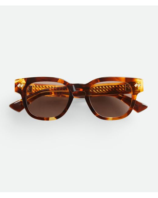 Bottega Veneta Brown Intrecciato Panthos Sunglasses