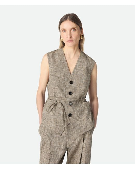 Bottega Veneta Natural Fleck Viscose Gilet
