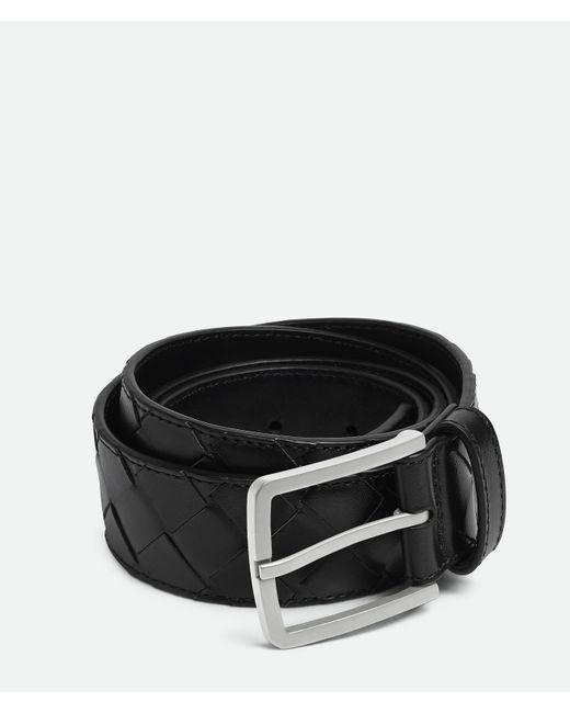 Bottega Veneta Black Intrecciato Belt for men