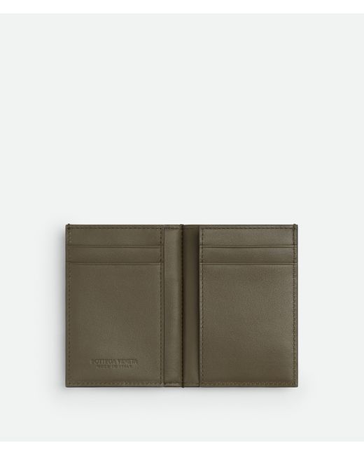 メンズ Bottega Veneta カセット スリム フラップ カードケース Black